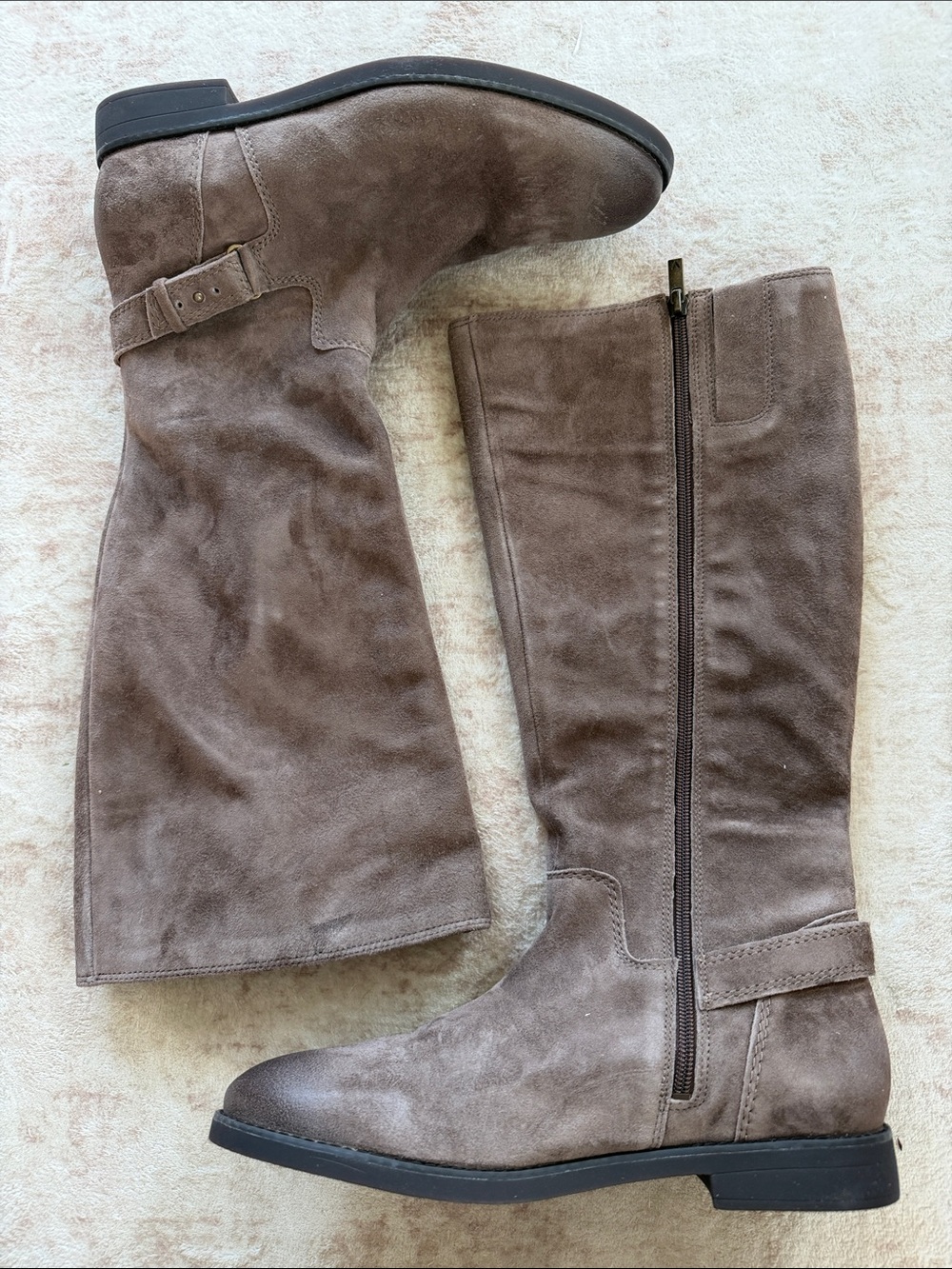 Vionic Rochelle Driftwood Suede Knee-High Zip Boot 10W